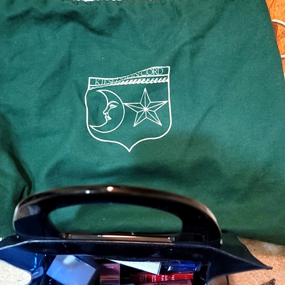 Kieselstein-cord navy hand-held handbag - Picture 8 of 12